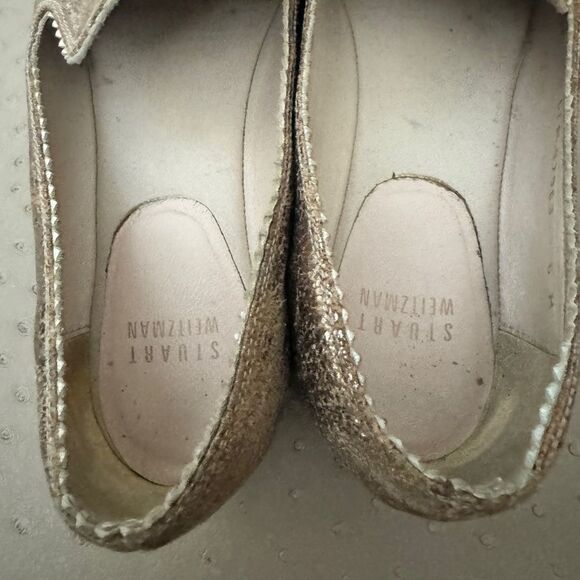 Stuart Weitzman Metallic Leather Espadrille Flats - Picture 7 of 8